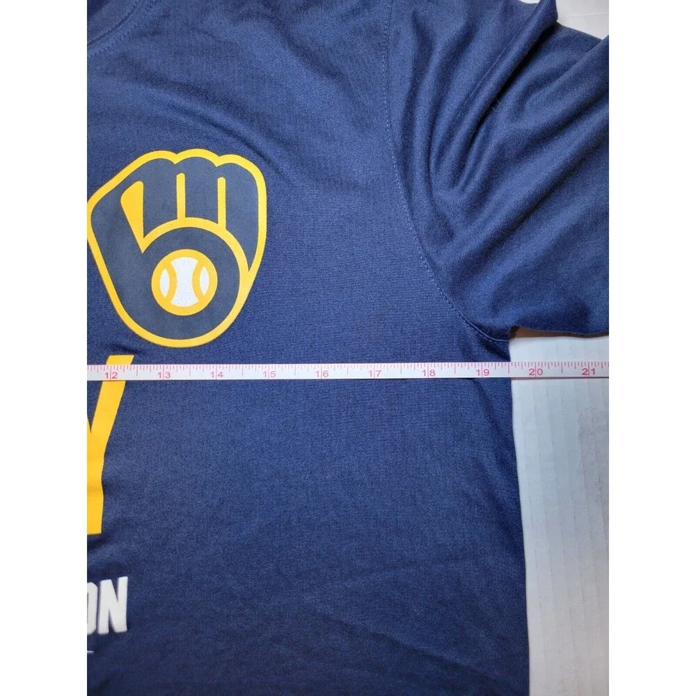 Nike Milwaukee Brewers Brew Crew Postseason 2021 Shirt Size Men's Medium Dri-fit